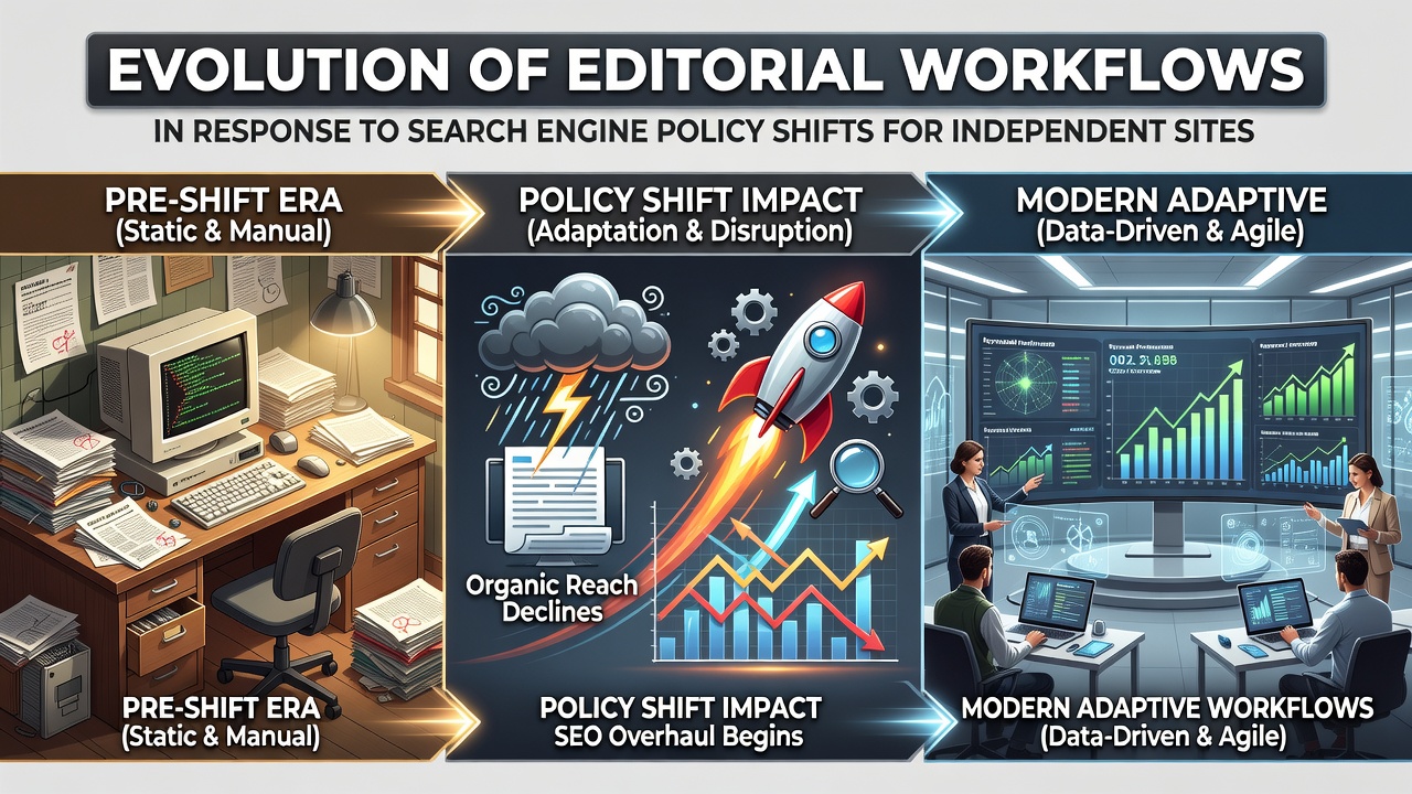 The Evolution of Editorial Workflows in Response to Search Engine Policy Shifts for Independent Sites
